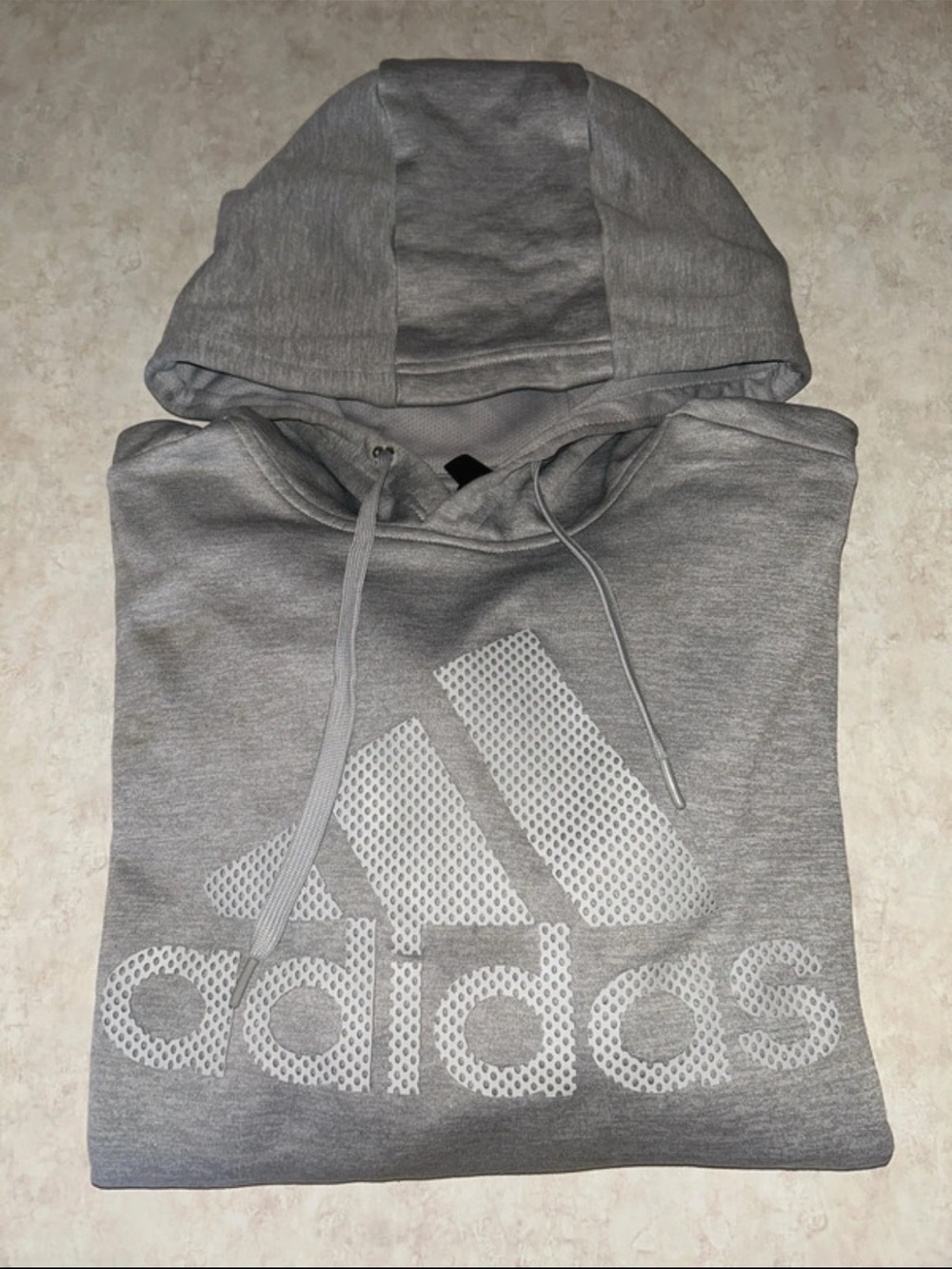 adidas Men’s Heather Gray Logo Pullover Hoodie